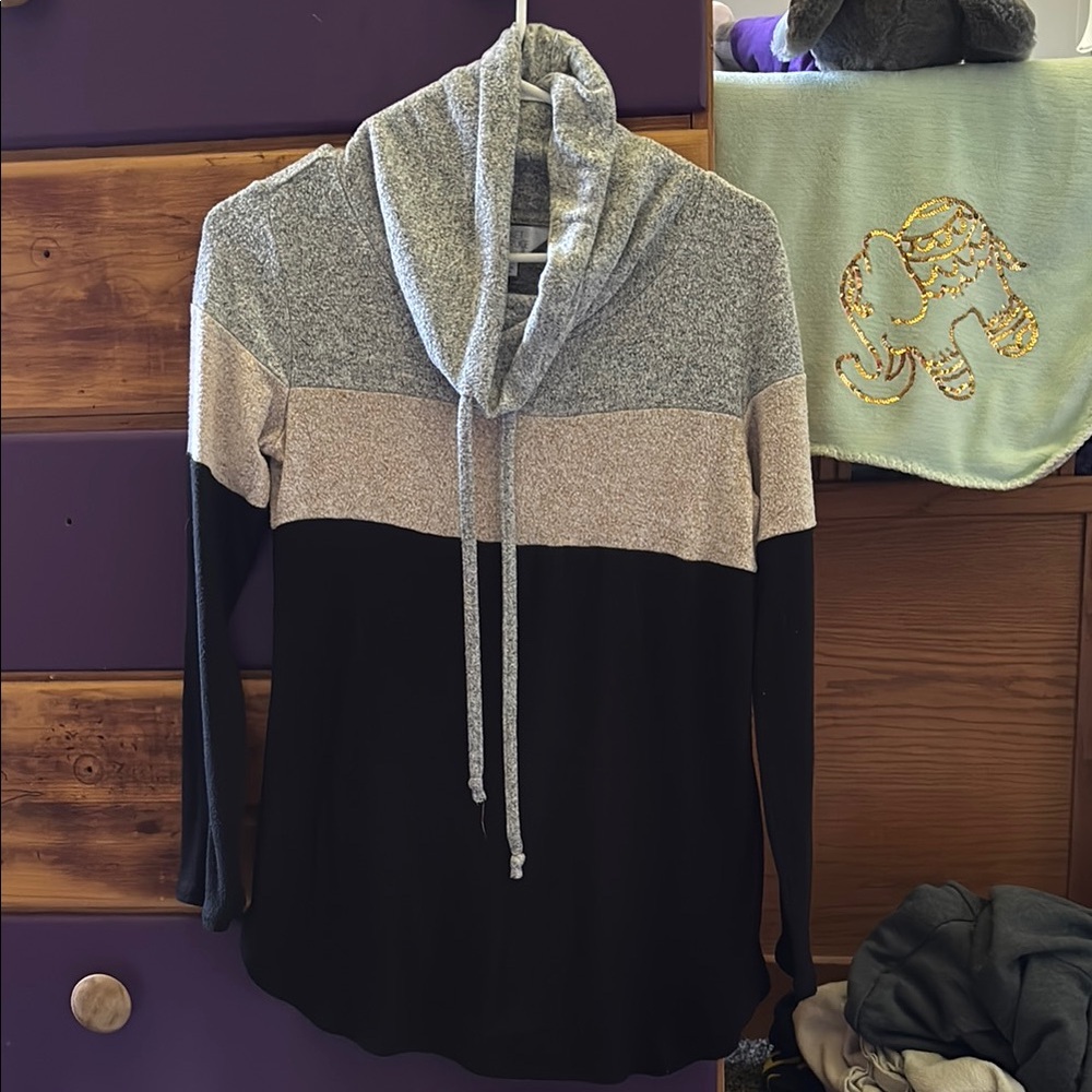 Women's Color Block Hoodie Sweater